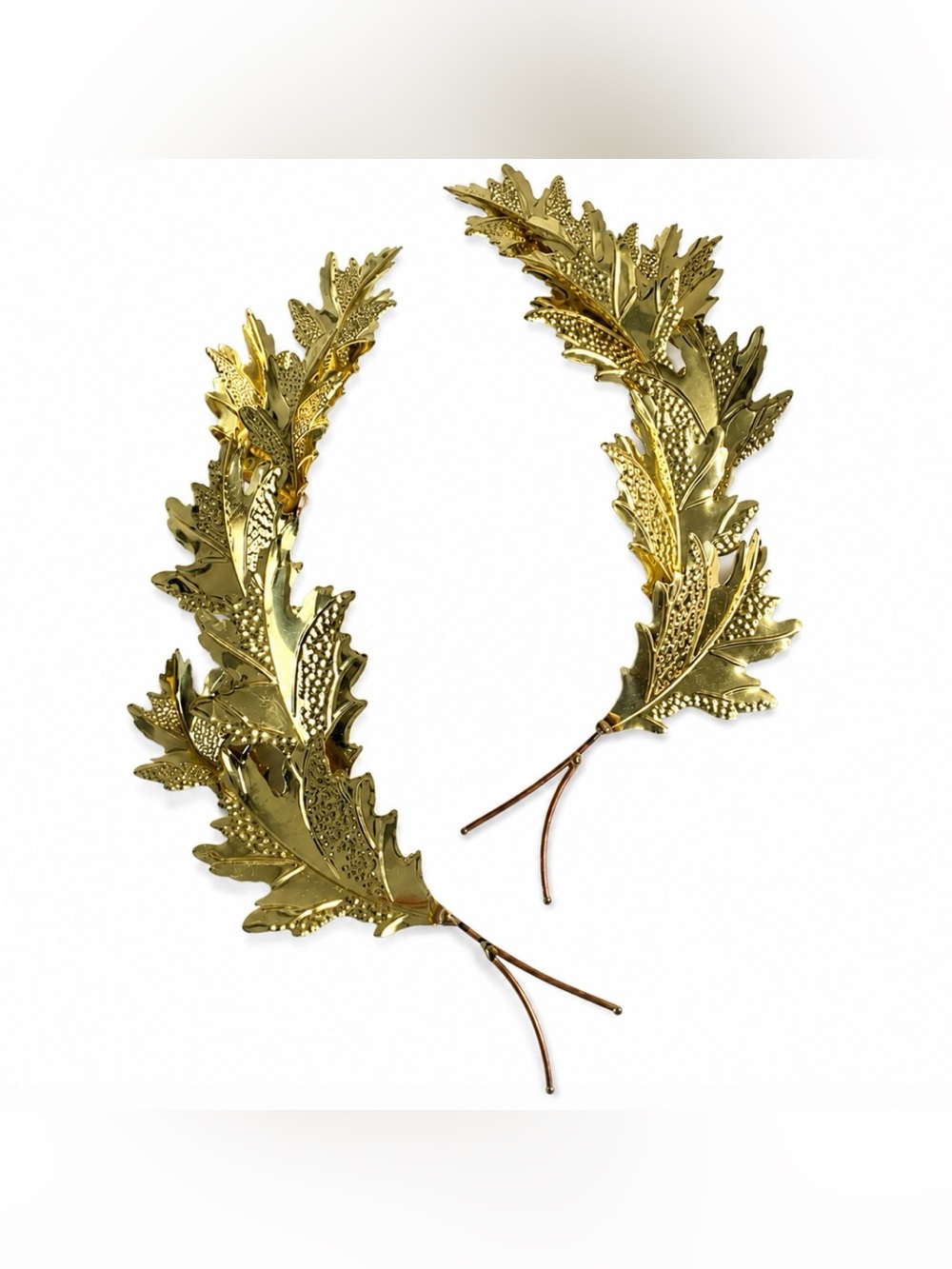Home Interiors Metal Gold Tone Leaf Leaves Wall Hanging Art Decor Home 2 Vintage - Picture 10 of 10